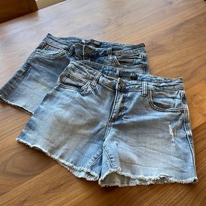 2 KUT denim cut-off shorts